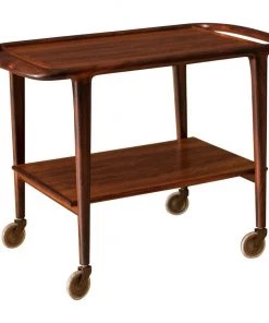 HausOfRex Rosewood Danish Modern Serving Bar Cart By Niels O. Moller