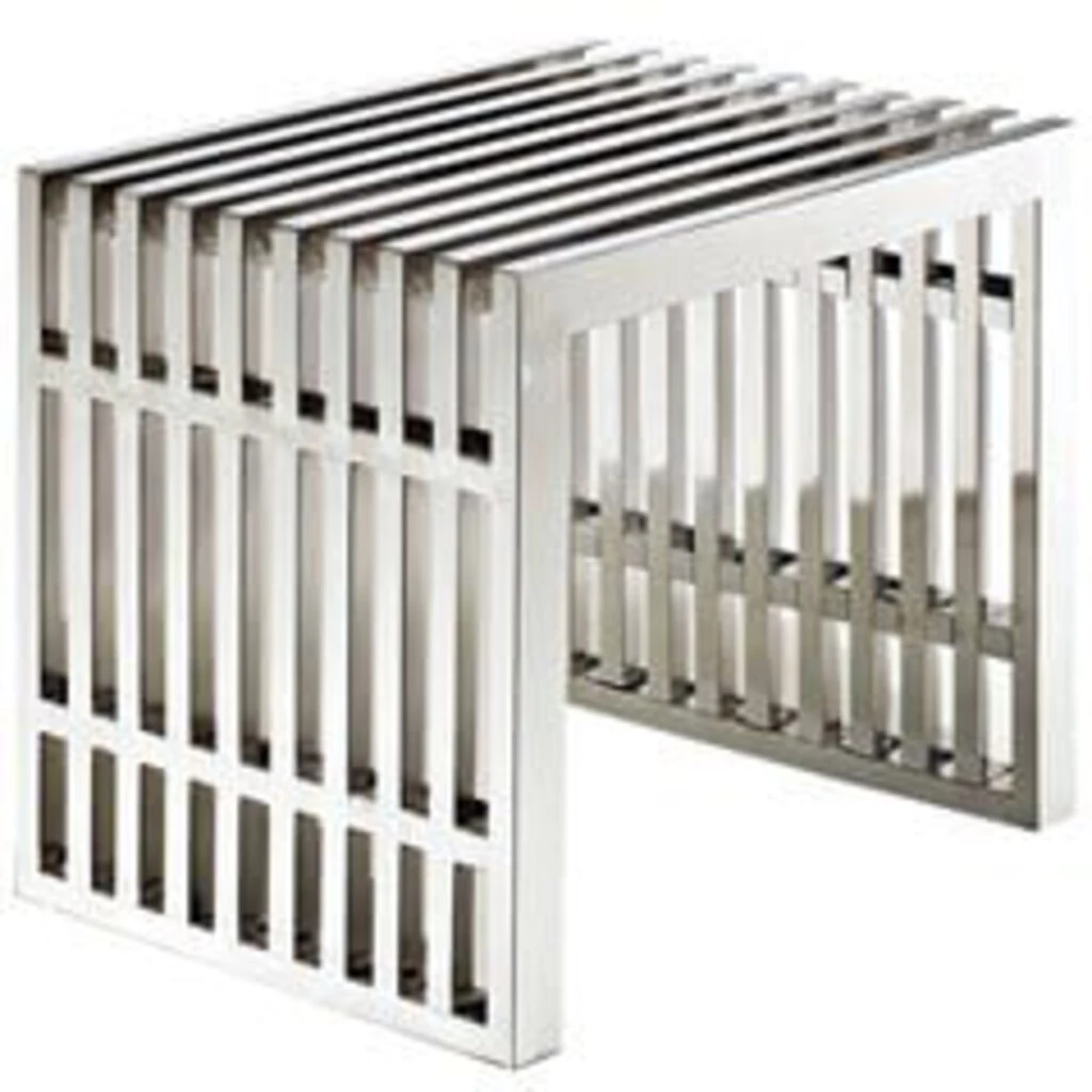 HausOfRex Living Stella Stainless Steel Bench Small Silver 1 HausOfRex Living Stella Stainless Steel Bench Small Silver