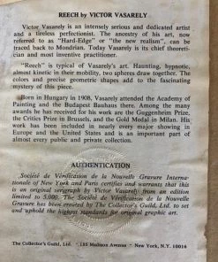 HausOfRex Looking Playing Loving Victor Vasarely "Reech" Serigraph, Authenticated & Framed