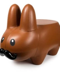 HausOfRex KIDROBOT ART GIANT LEATHER HAPPY LABBIT STOOL BY FRANK KOZIK Looking Playing Loving