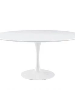 HausOfRex Tulip Table Dining / 60" Round / White Top / White Base