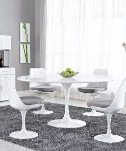 HausOfRex Tulip Table Dining / 60" Round / White Top / White Base 7 HausOfRex Tulip Table Dining / 60