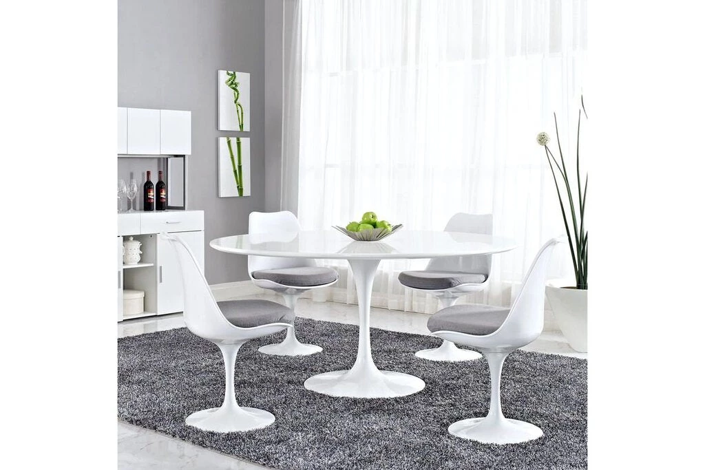 HausOfRex Tulip Table Dining / 60" Round / White Top / White Base 4 HausOfRex Tulip Table Dining / 60" Round / White Top / White Base
