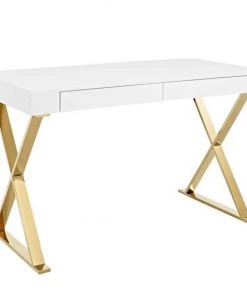 HausOfRex Celia Desk With Gold Base