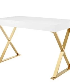 HausOfRex Celia Desk With Gold Base