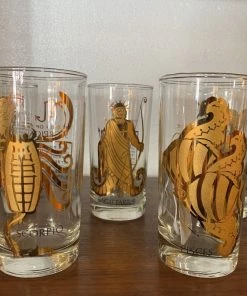 HausOfRex Dining Mid Century Zodiac Highball Glasses Set Of 12