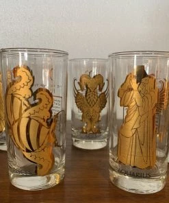 HausOfRex Dining Mid Century Zodiac Highball Glasses Set Of 12