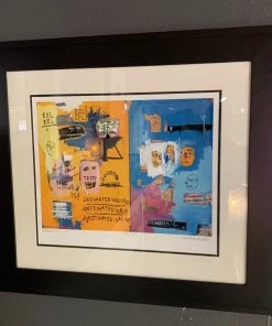 HausOfRex Looking Playing Loving Basquiat Framed Lithograph "c Bollage" - 34" X 30"