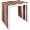 HausOfRex Stainless Steel W/ Walnut Inlay Bench/side Table Living