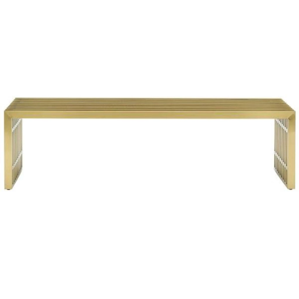 HausOfRex Stella Stainless Steel Bench Large Gold Living 1 HausOfRex Stella Stainless Steel Bench Large Gold Living