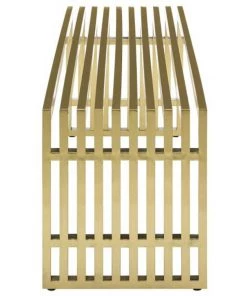 HausOfRex Stella Stainless Steel Bench Large Gold Living