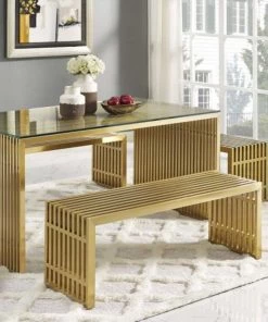HausOfRex Stella Stainless Steel Bench Large Gold Living 7 HausOfRex Stella Stainless Steel Bench Large Gold Living