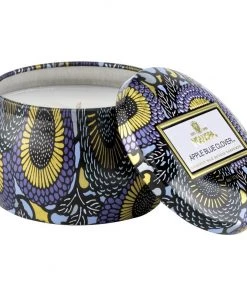 HausOfRex Voluspa Apple Blue Clover 4oz Mini Tin Looking Playing Loving