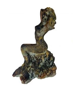 HausOfRex Mermaid Gisante Statue In Concrete W/Faux-Bronze Patina Looking Playing Loving