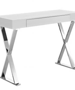 HausOfRex Celia Console/ Mini-Desk With Silver Base