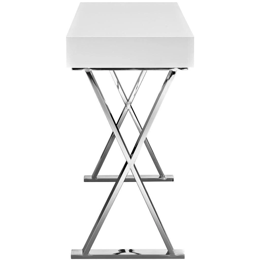 HausOfRex Celia Console/ Mini-Desk With Silver Base 2 HausOfRex Celia Console/ Mini-Desk With Silver Base