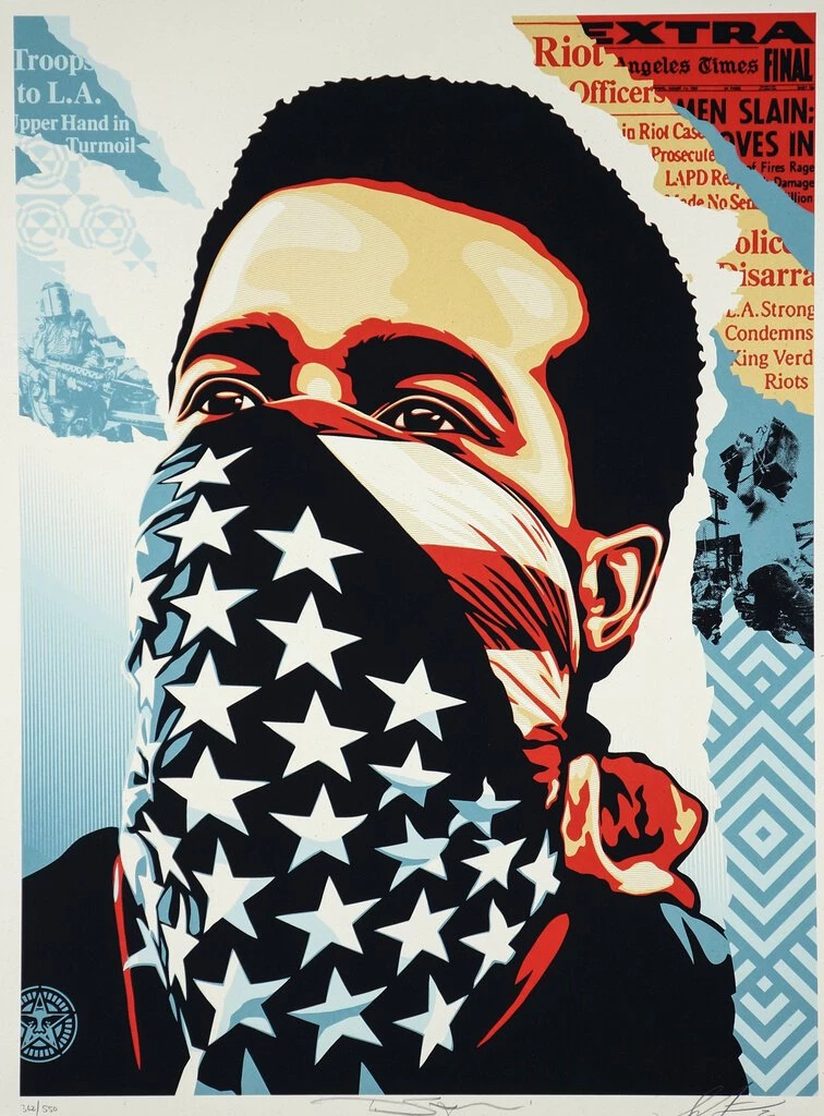HausOfRex OBEY "American Rage" Signed Offset Lithograph By Shepard Fairey Print Size: 24" X 28" Framed: 40" X 28" 1 HausOfRex OBEY "American Rage" Signed Offset Lithograph By Shepard Fairey Print Size: 24" X 28" Framed: 40" X 28"