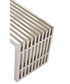 HausOfRex Living Stella Stainless Steel Bench Medium Silver 6 HausOfRex Living Stella Stainless Steel Bench Medium Silver