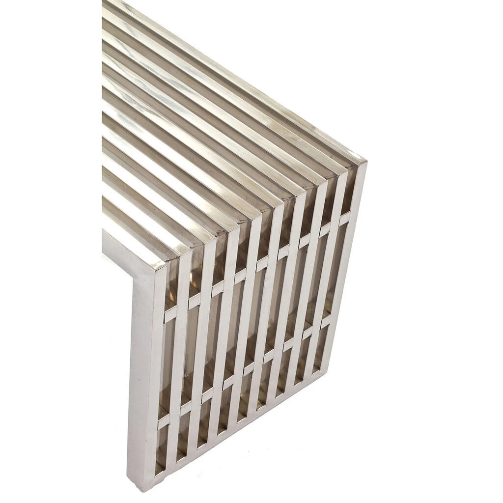 HausOfRex Living Stella Stainless Steel Bench Medium Silver 3 HausOfRex Living Stella Stainless Steel Bench Medium Silver