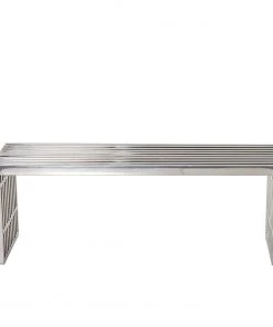 HausOfRex Living Stella Stainless Steel Bench Medium Silver