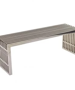 HausOfRex Living Stella Stainless Steel Bench Medium Silver