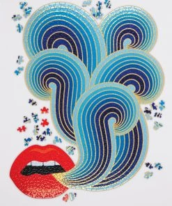 HausOfRex Jonathan Adler Lips Foil Puzzle 750 Pcs. Looking Playing Loving