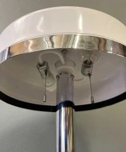 HausOfRex Mid-Century Mushroom Lamp In Chrome And White Enamel (55" Tall) 8 HausOfRex Mid-Century Mushroom Lamp In Chrome And White Enamel (55