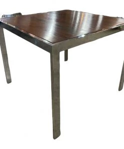 HausOfRex Chrome & Rosewood Side Table