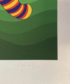 HausOfRex Victor Vaserly "Two Tigers (Green)," 1980, Signed And Numbered 10 / 150 Serigraph On Silver Paper