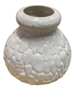 Looking Playing Loving West German Vintage White Reptile Skin Glaze Vase By AK Kaiser (RARE)