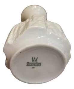 Looking Playing Loving West German Vintage White BIsque Fine Bone Porcelain Vase By Bareuther, C. 1970s
