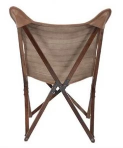 HausOfRex Living Butterfly Chair In Brown Leather