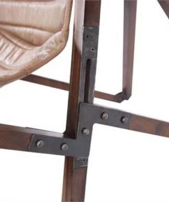 HausOfRex Living Butterfly Chair In Brown Leather