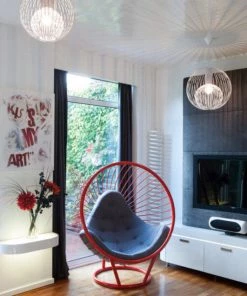 HausOfRex Floor Standing Bubble Chair With Whispering Silver Frame And Dark Grey Cushion By Ben Rousseau Living