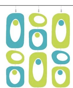 HausOfRex Mobile Art Curtain: Beatnik Party / Mod Love / 24" X 22" (MINI) Looking Playing Loving