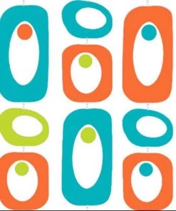 HausOfRex Mobile Art Curtain: Beatnik Party / Palm Springs / 24" X 22" (MINI)