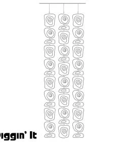 HausOfRex Looking Playing Loving Mobile Art Curtain: Retro-a-Gogo / White / 62" X 23"