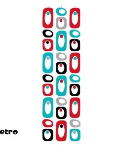 HausOfRex Looking Playing Loving Mobile Art Curtain: Jeannie Stardust / Retro Colors / 50" X 24"