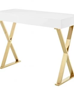 HausOfRex Celia Console/ Mini-Desk With Gold Base Living