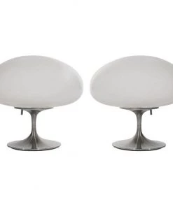 HausOfRex Mushroom Lamps V-809 For Laurel Lamp Co. In Chrome (Pair)