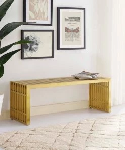 HausOfRex Stella Stainless Steel Bench Medium Gold