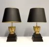 HausOfRex Lighting Marbro Brass Many-Faced Goddess Table Lamps (Pair)