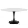 HausOfRex Tulip 60" Oval White Top Black Base Dining
