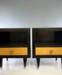 HausOfRex Sieling Modern Ebony & Maple Nightstands RARE (Pair)