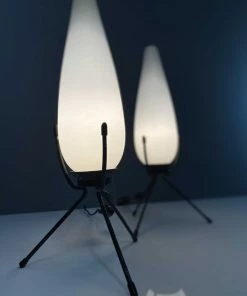 HausOfRex Tripod Cased Glass Vintage Atomic Table Lamps (Pair) Lighting