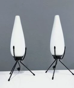 HausOfRex Tripod Cased Glass Vintage Atomic Table Lamps (Pair) Lighting