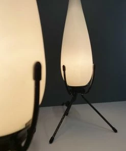 HausOfRex Tripod Cased Glass Vintage Atomic Table Lamps (Pair) Lighting