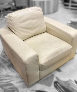 HausOfRex Living Modern Creme Leather Club Chair
