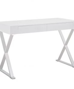 HausOfRex Celia Desk With Silver Base