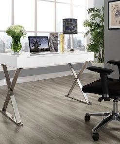 HausOfRex Celia Desk With Silver Base